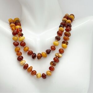 Vintage Multicolor Baltic Amber Nugget Necklace